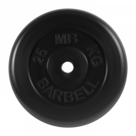 Диск обрезиненный Barbell Стандарт 25 кг (26 мм, черный)