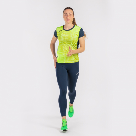 Футболка женская Joma Elite VIII темно-синяя / желтая