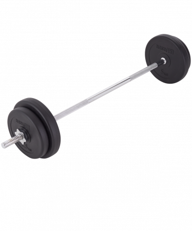 Штанга прямая BaseFit 20 кг, с грифом 26 мм, длиной 1,2 м, пластиковые диски