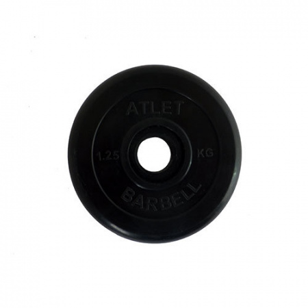 Диск обрезиненный черный MB Atlet d-26 1,25 кг