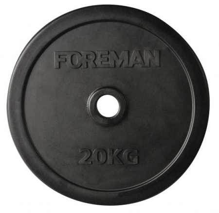Диск обрезиненный Foreman Rubo 20 кг (51 мм, черный)