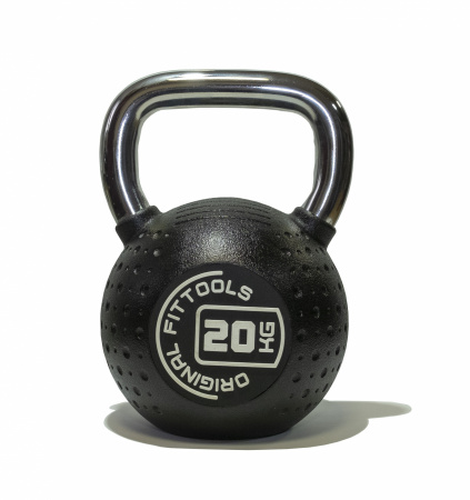 Гиря обрезиненная Original FitTools с хромированной ручкой 20 кг