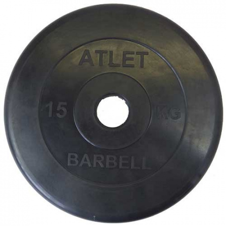 Диск обрезиненный черный MB Atlet d-31 15 кг