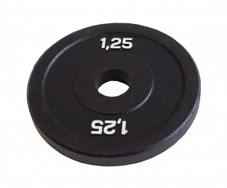 Диск бампированный Original FitTools 1,25 кг (51 мм, черный)