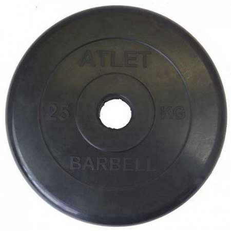 Диск обрезиненный черный MB Atlet d-31 25 кг