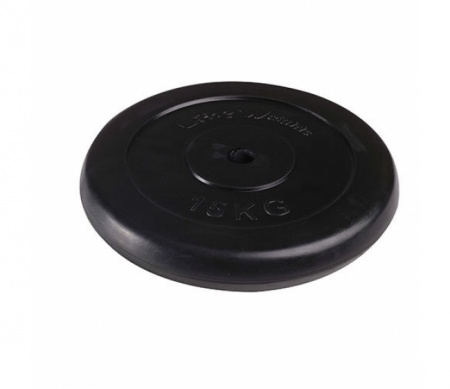 Диск обрезиненный Lite Weights 15 кг (26 мм, черный)
