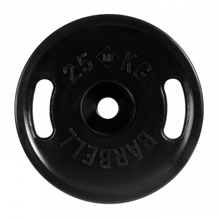 Диск обрезиненный с ручками Barbell Евро-классик 25 кг (51 мм, черный)