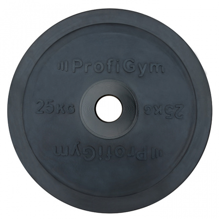 Диск обрезиненный Profigym олимпийский 25 кг (51 мм, черный)