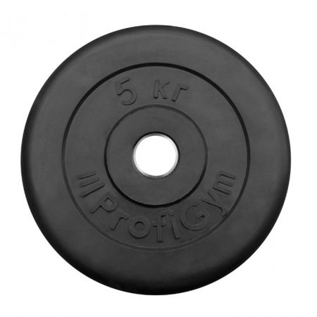 Диск обрезиненный Profigym тренировочный 5 кг (26 мм, черный)