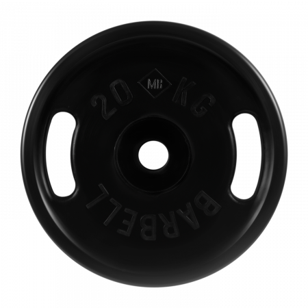 Диск обрезиненный с ручками Barbell Евро-классик 20 кг (51 мм, черный)