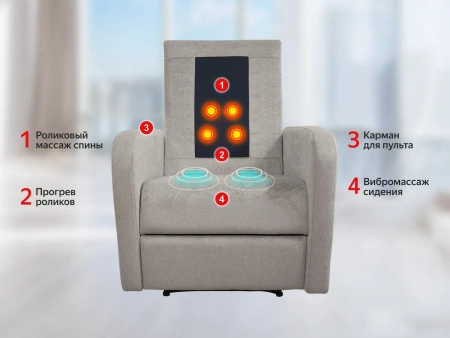 Массажное кресло реклайнер Fujimo E-Comfort Chair F3005 FEF Грейси (Sakura 9)
