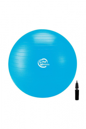 Мяч гимнастический Lite Weights 1867LW (75см, антивзрыв, с насосом, голубой)